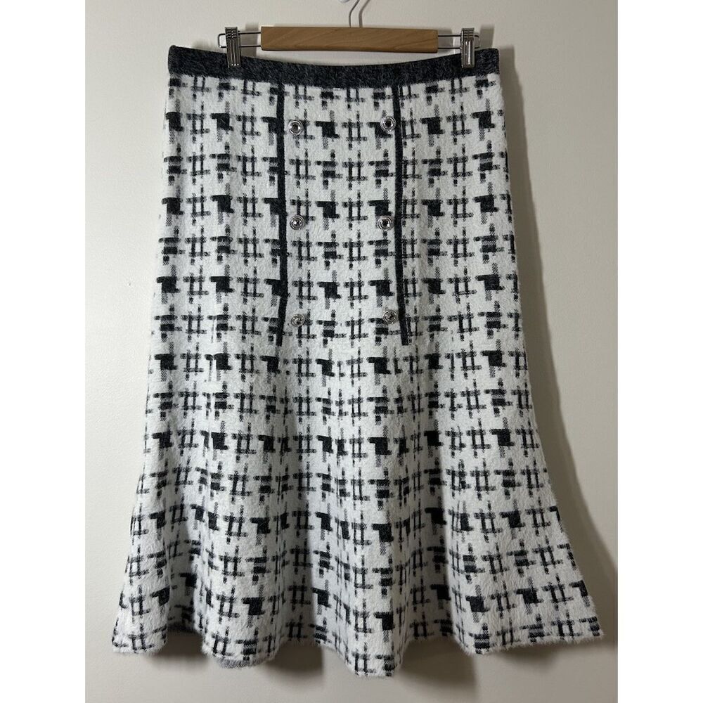 Love + Luxe Women's Size XL Trumpet Skirt Ivory Black